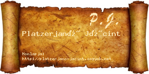 Platzerjanó Jácint névjegykártya